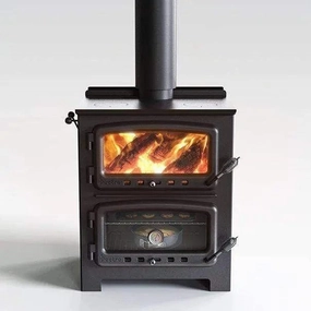 Nectre Big Bakers Wood-Burning Oven & Fireplace N550W with Water Jacketstone-look outdoor patio fireplace