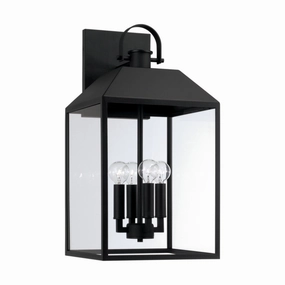 Nelson Four Light Outdoor Wall Lantern BlackOutdoor wall sconces with motion sensor