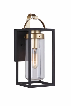 Neo One Light Outdoor Wall Mount Midnight / Satin BrassOutdoor wall sconces with motion sensor