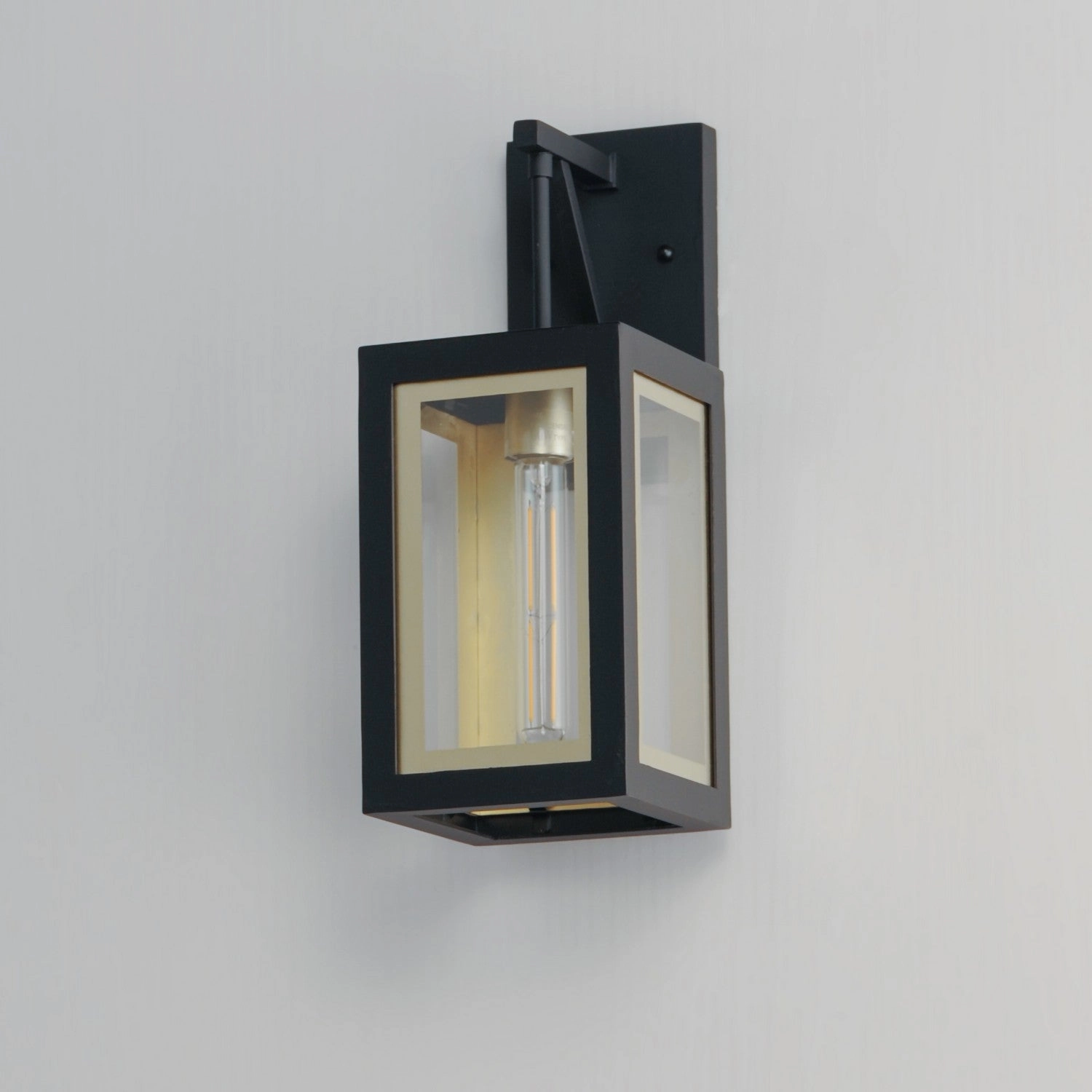 Neoclass One Light Outdoor Wall Sconce Black / Gold