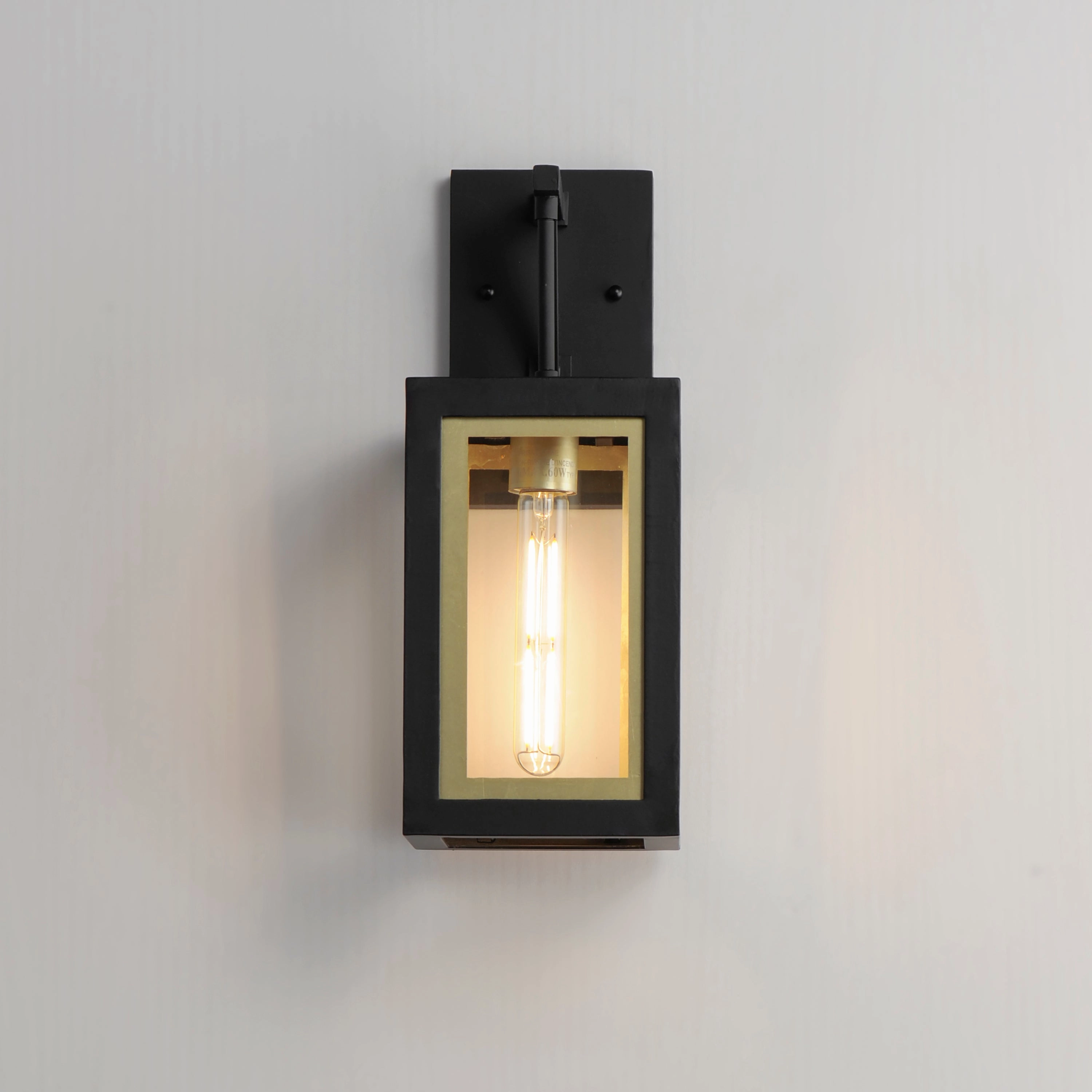 Neoclass One Light Outdoor Wall Sconce Black / Gold