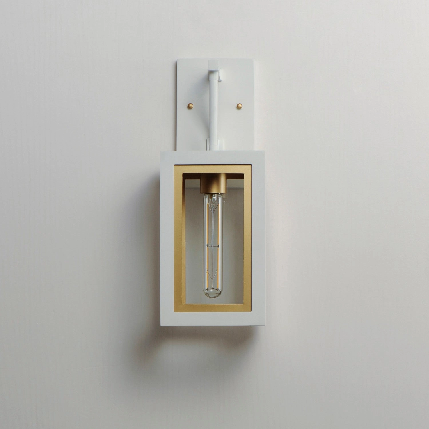 Neoclass One Light Outdoor Wall Sconce White/Gold