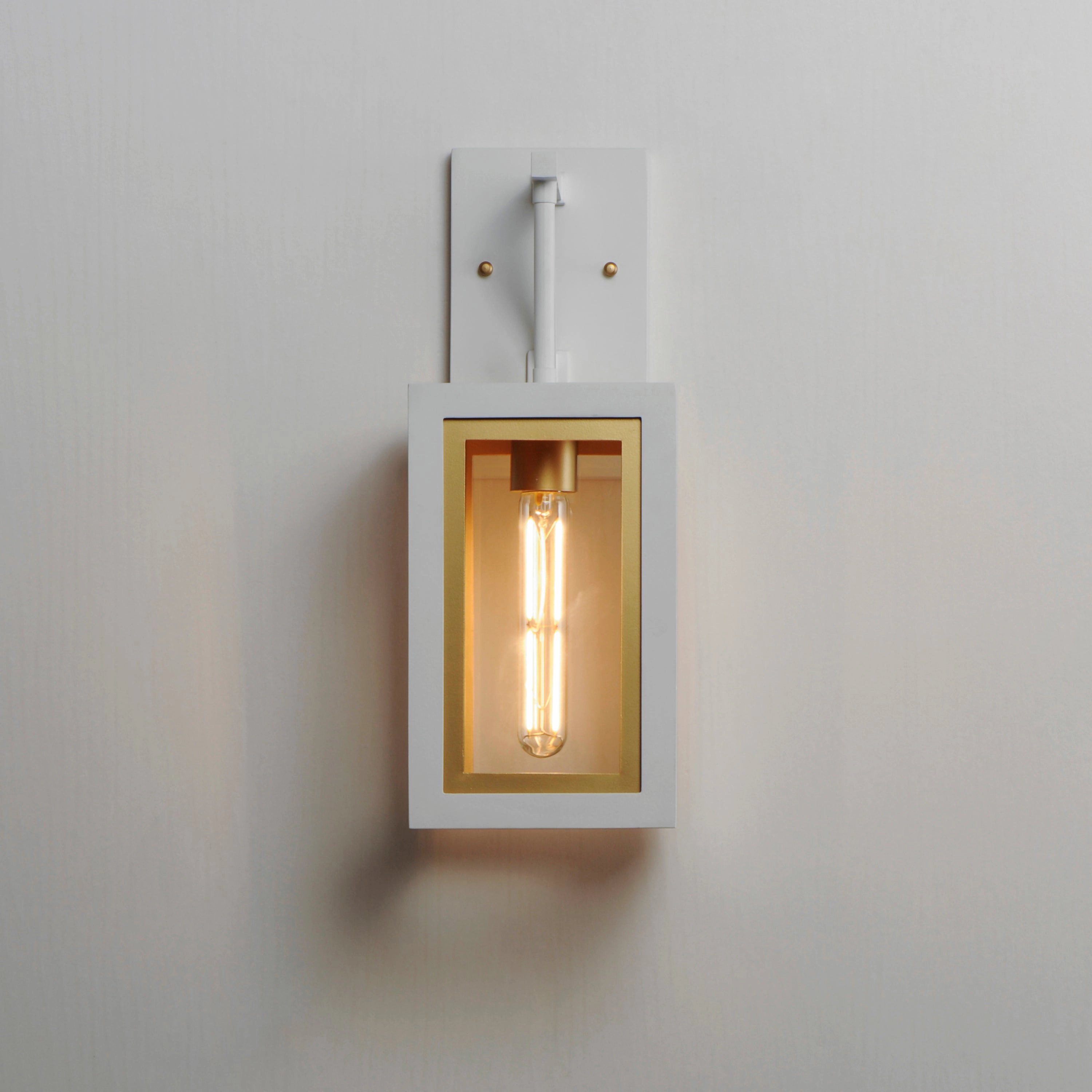 Neoclass One Light Outdoor Wall Sconce White/Gold