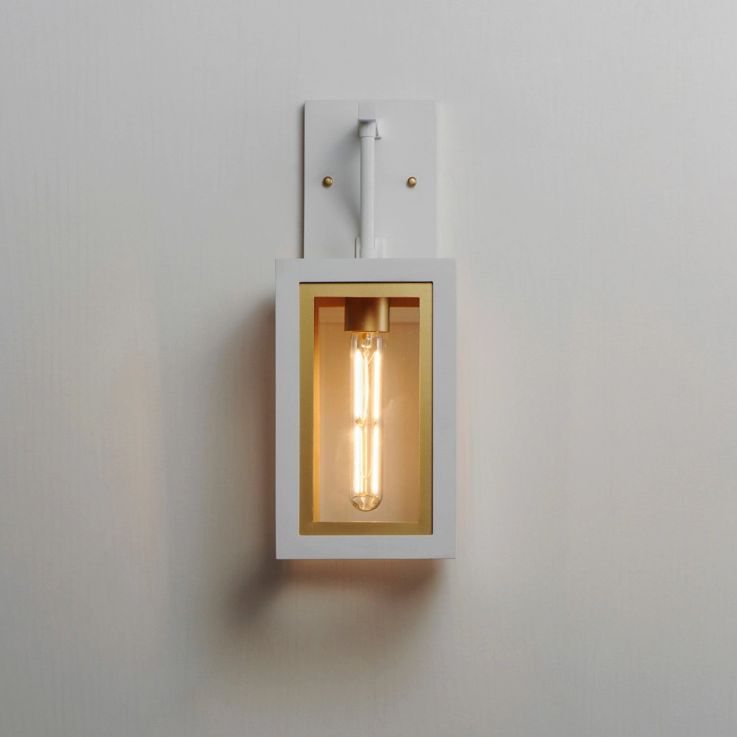 Neoclass One Light Outdoor Wall Sconce White/Gold