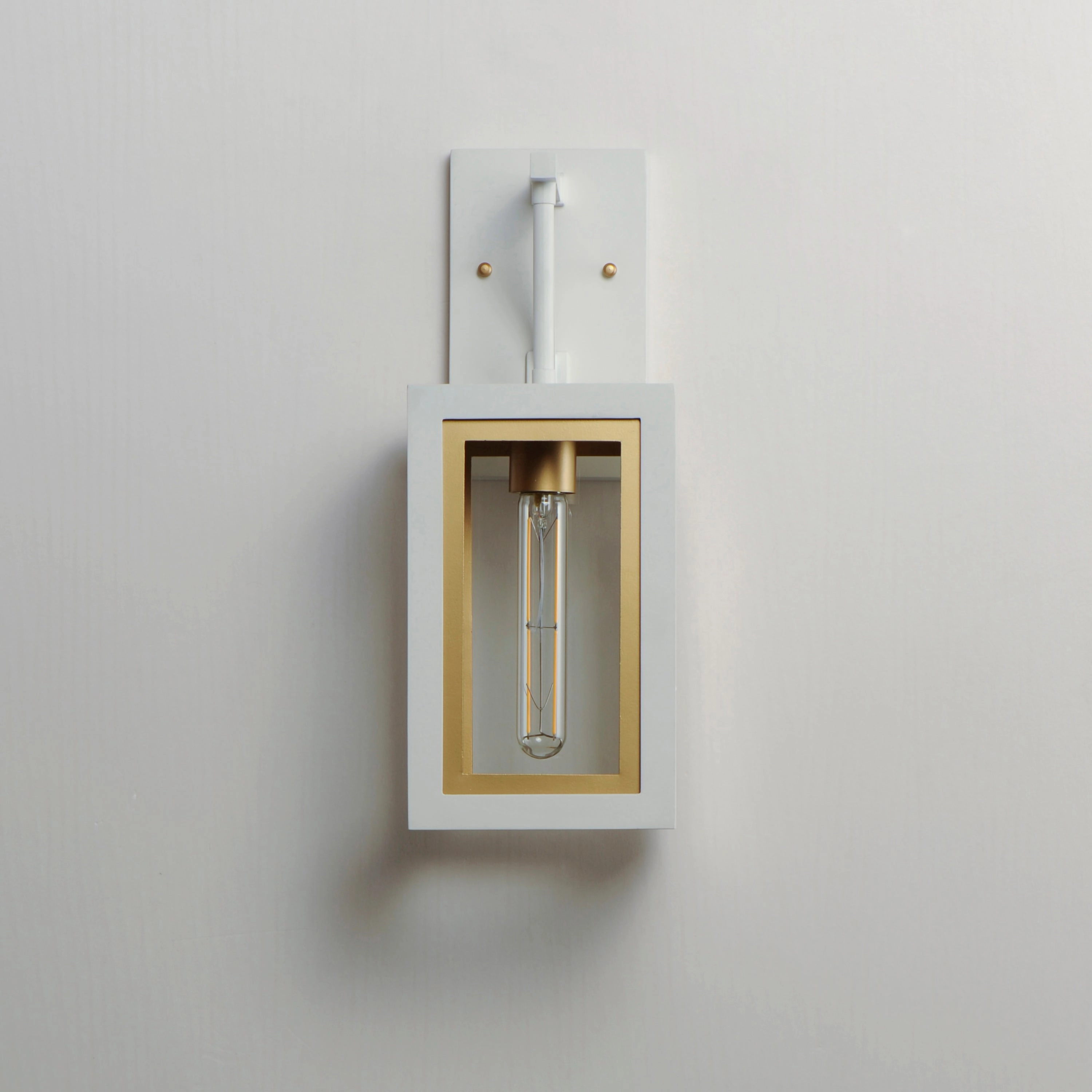 Neoclass One Light Outdoor Wall Sconce White/Gold