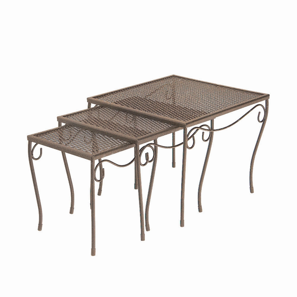 Nesting Square End Table Set - Mesh Top