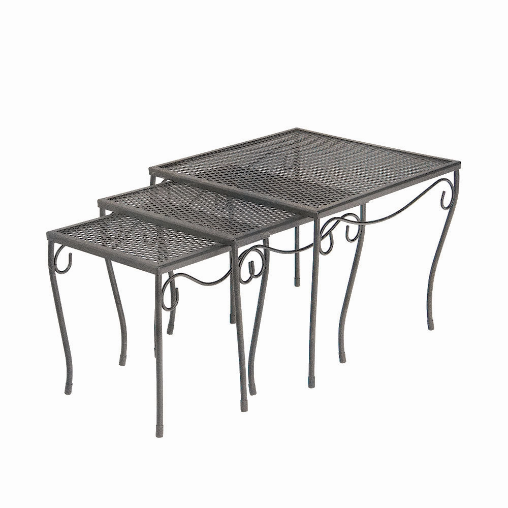 Nesting Square End Table Set - Mesh Top