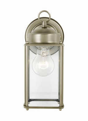 New Castle One Light Outdoor Wall Lantern Antique Brushed NickelOutdoor wall sconces with motion sensor