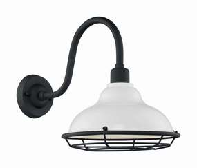 Newbridge One Light Outdoor Wall Mount Gloss White / Textured BlackOutdoor wall sconces with motion sensor