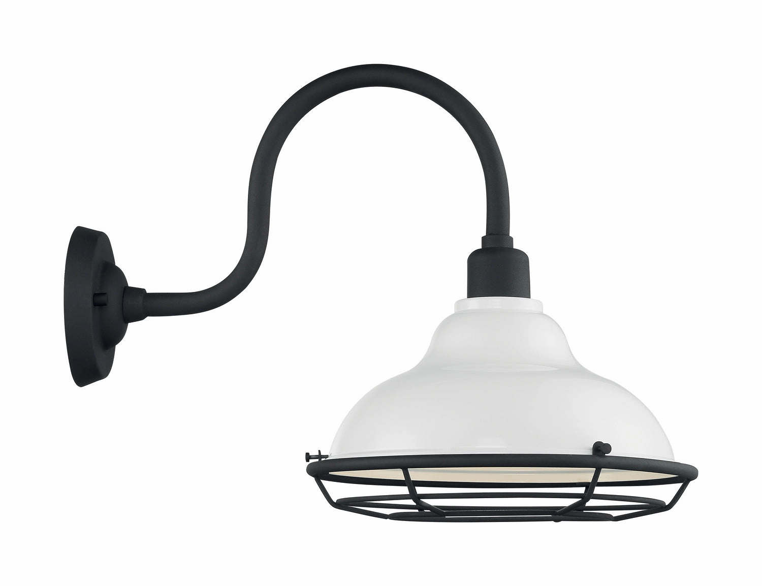 Newbridge One Light Outdoor Wall Mount Gloss White / Textured Black