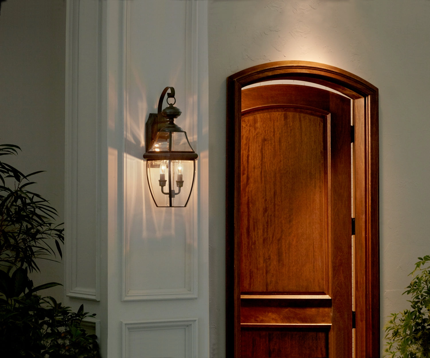 Newbury Two Light Outdoor Wall Lantern Medici Bronze
