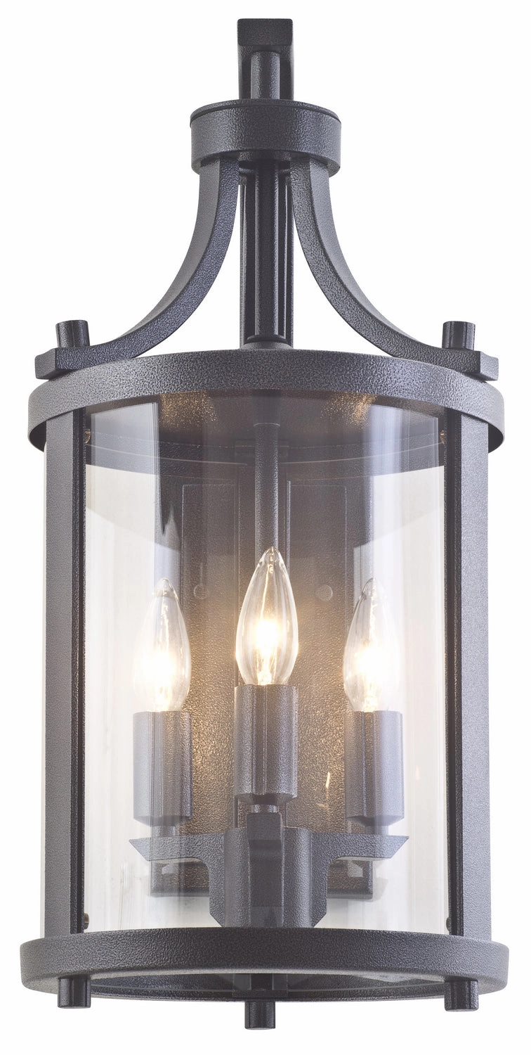 Niagara Outdoor Three Light Outdoor Wall Sconce Hammered Black w/Clear GlassOutdoor wall sconces with motion sensor