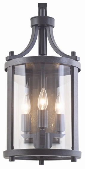 Niagara Outdoor Three Light Outdoor Wall Sconce Hammered Black w/Clear GlassOutdoor wall sconces with motion sensor