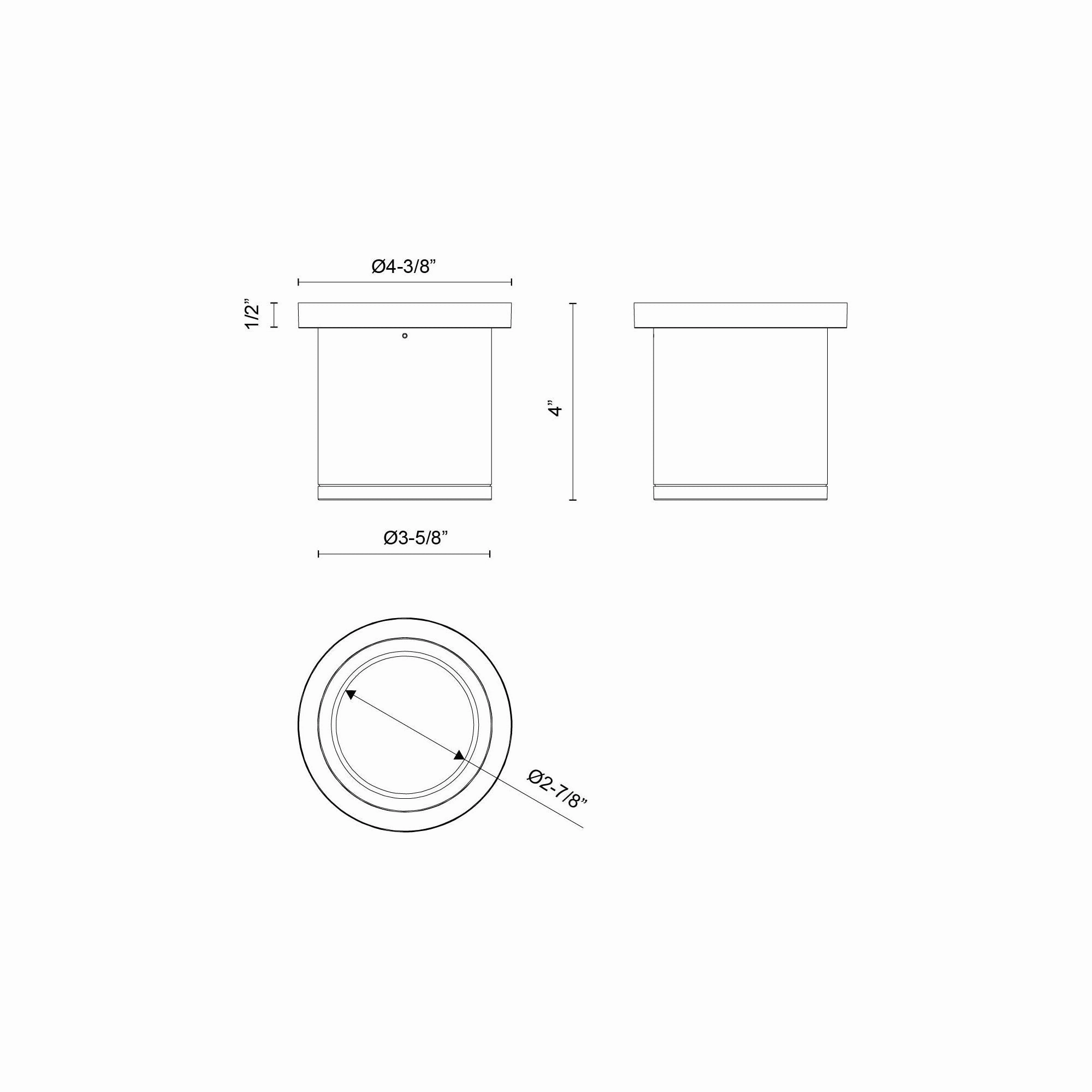 Nordic 4" (3" Dia.) LED Exterior Ceiling