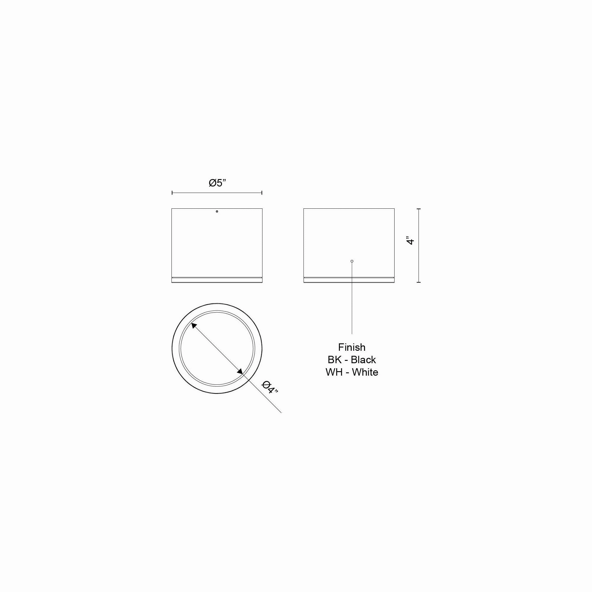 Nordic 4" (5" Dia.) LED Exterior Ceiling