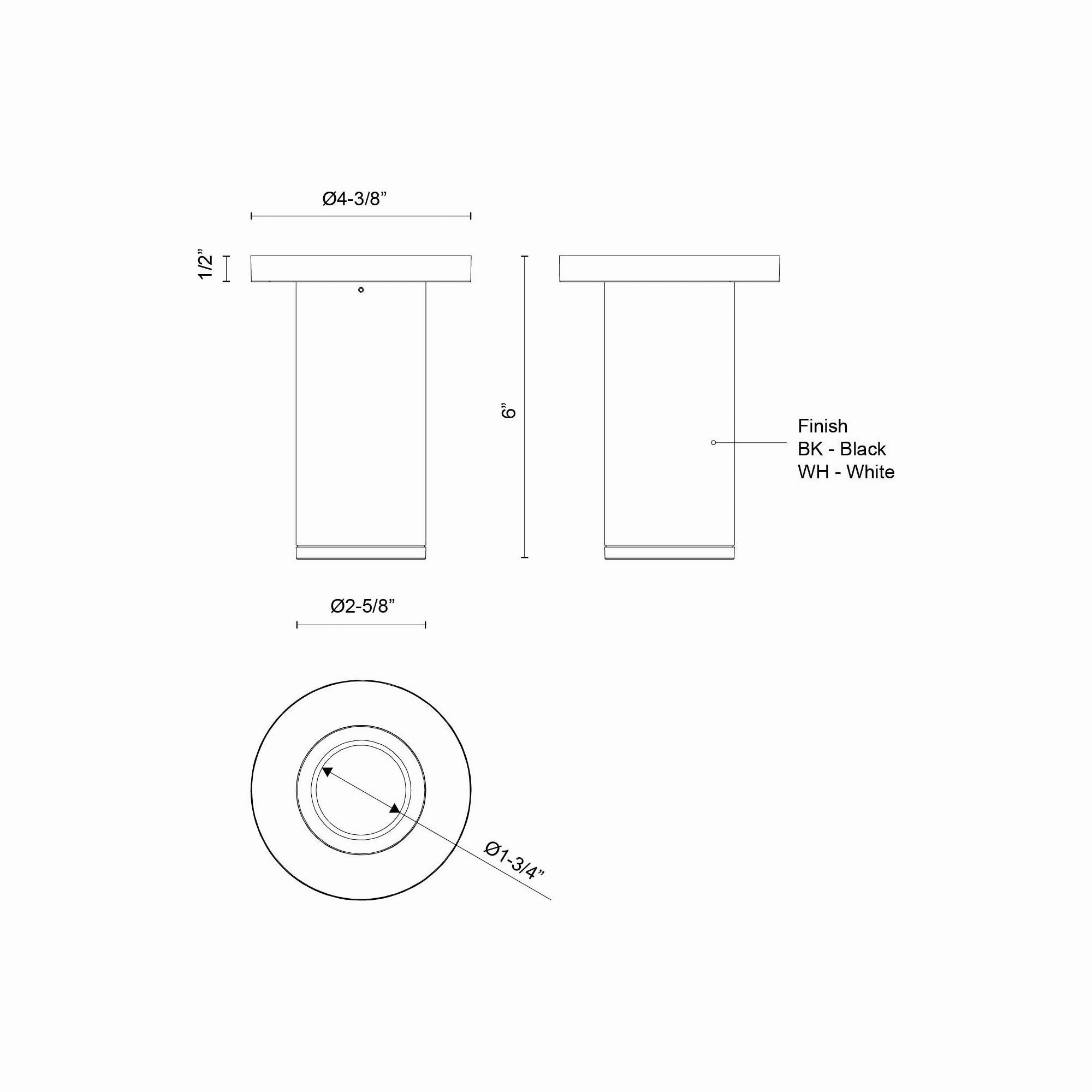 Nordic 6" (2" Dia.) LED Exterior Ceiling