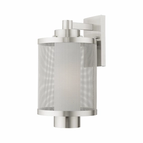 Nottingham One Light Outdoor Wall Lantern Brushed NickelOutdoor wall sconces with motion sensor