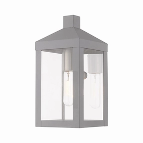 Nyack One Light Outdoor Wall Lantern Nordic Gray w/ Brushed Nickels and Polished Chrome Stainless SteelOutdoor wall sconces with motion sensor