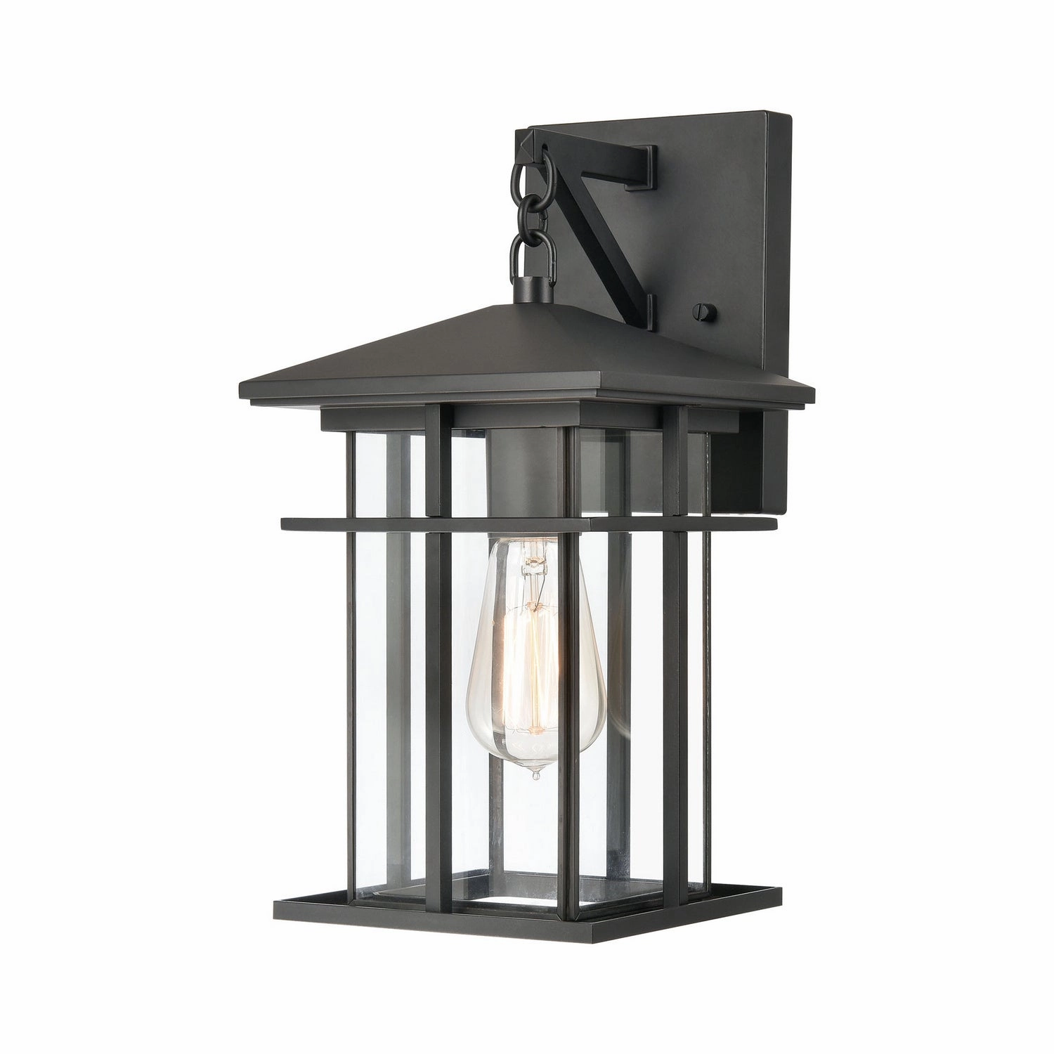Oak Park One Light Outdoor Wall Sconce Matte BlackOutdoor wall sconces with motion sensor