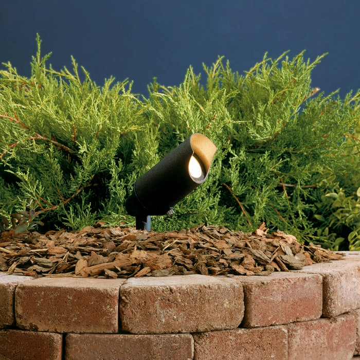 One Light Accent Textured BlackColor changing landscape spotlights