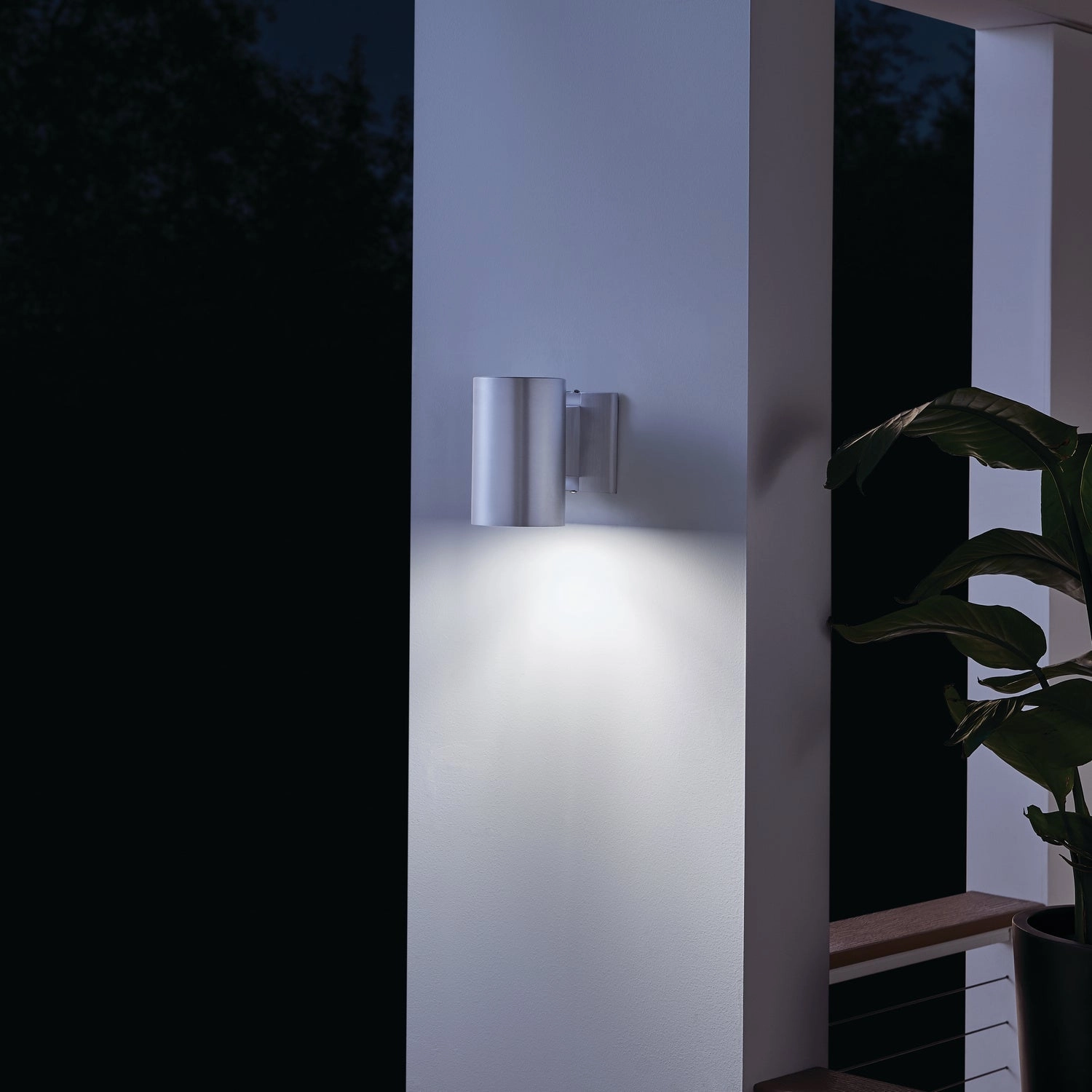 One Light Outdoor Wall Mount Brushed Aluminum