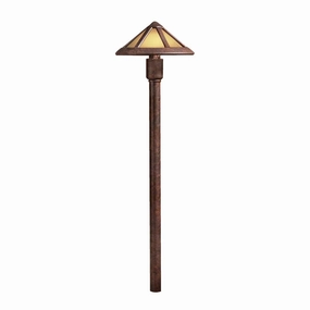 One Light Path & Spread Textured Tannery BronzeDecorative outdoor post lights