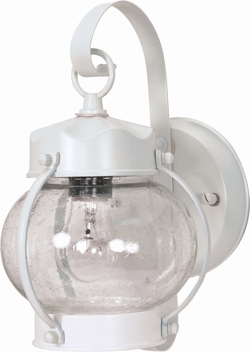 One Light Wall Lantern WhiteOutdoor wall sconces with motion sensor