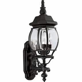Onion Lantern Three Light Large Wall Lantern Textured BlackOutdoor wall sconces with motion sensor