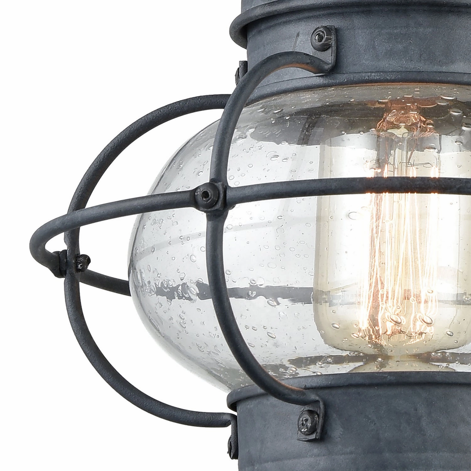 Onion One Light Outdoor Wall Sconce Aged Zinc