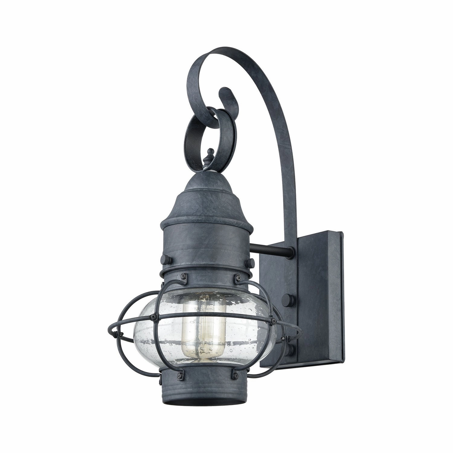 Onion One Light Outdoor Wall Sconce Aged Zinc