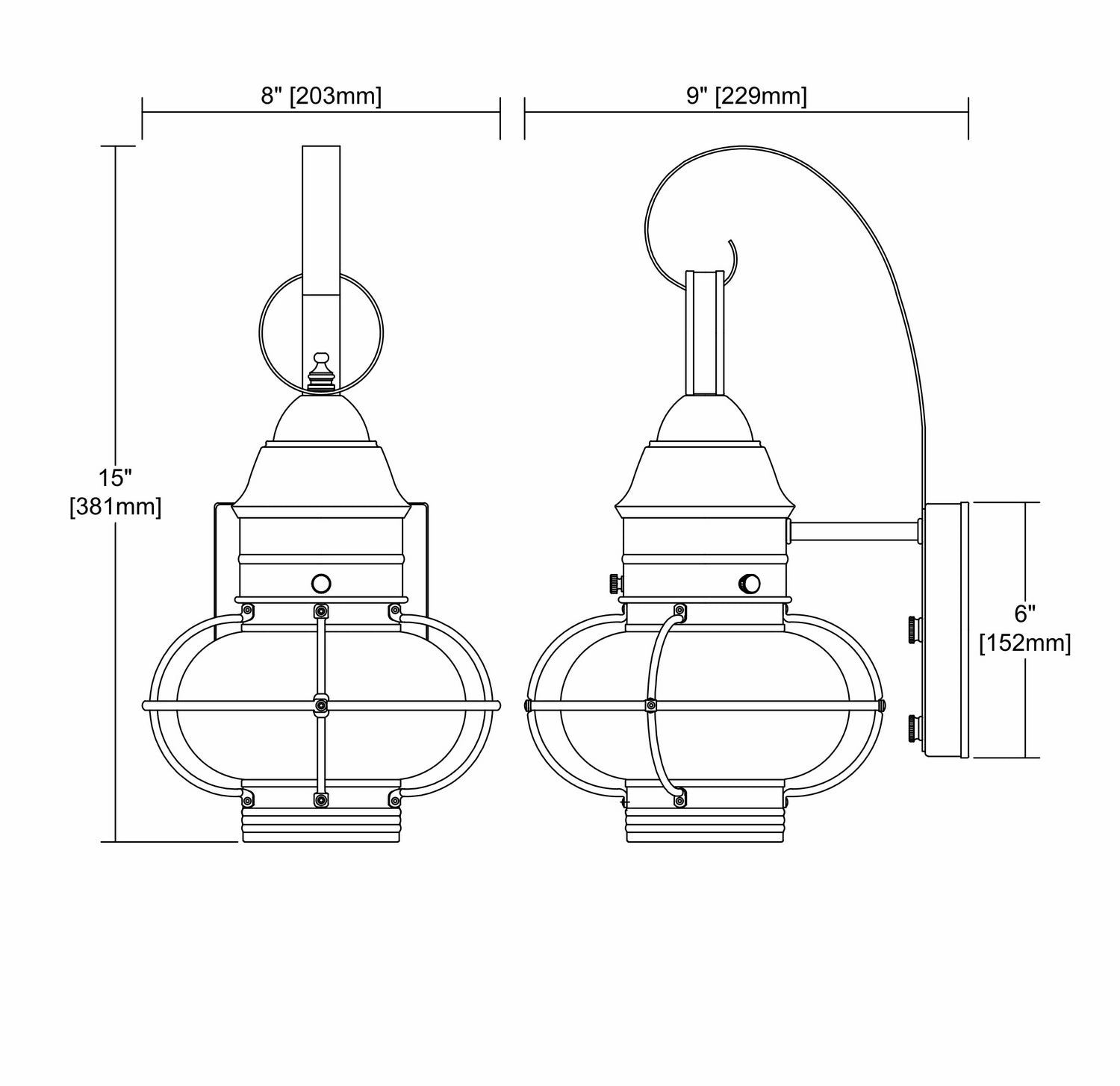 Onion One Light Outdoor Wall Sconce Aged Zinc