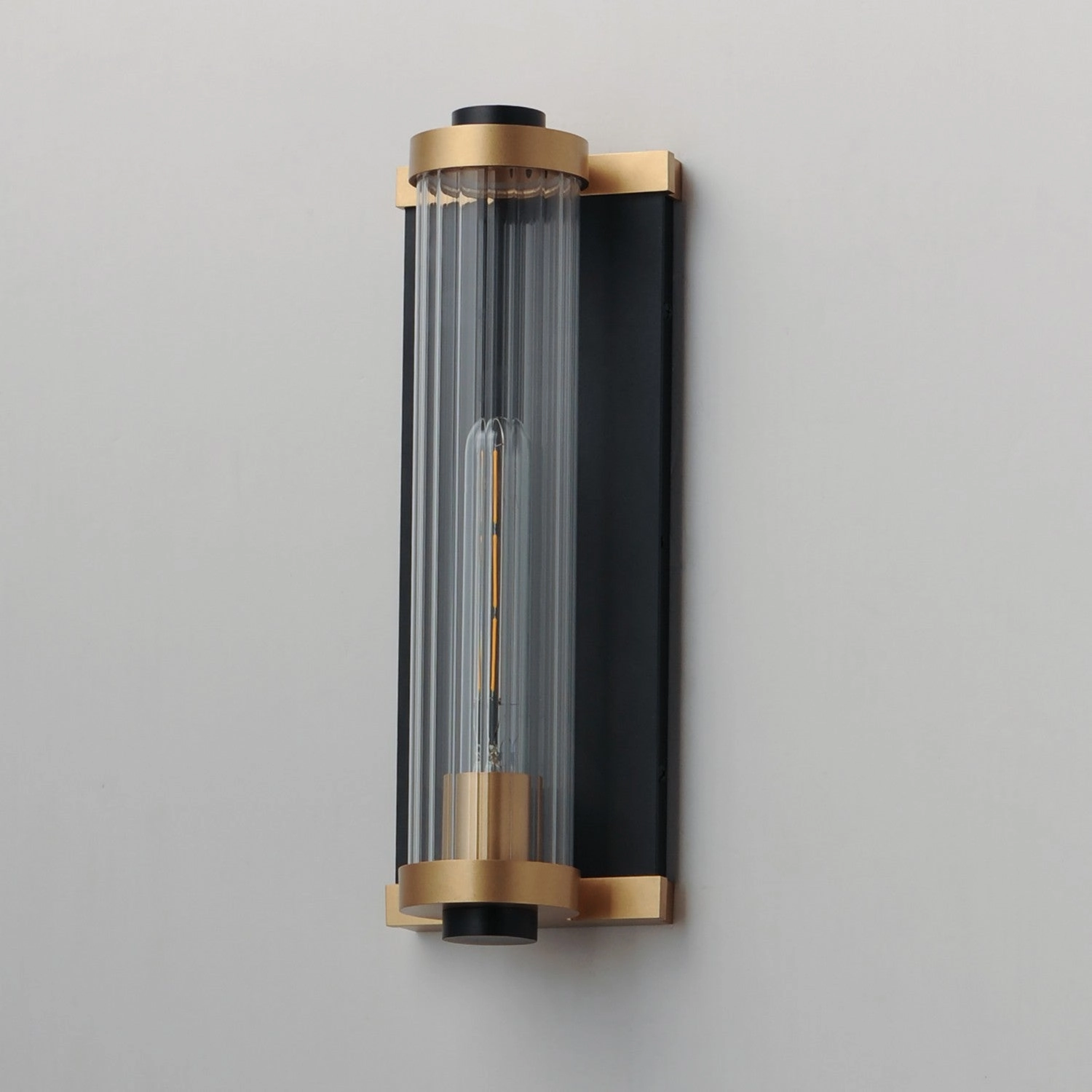 Opulent One Light Outdoor Wall Sconce Black / Antique Brass
