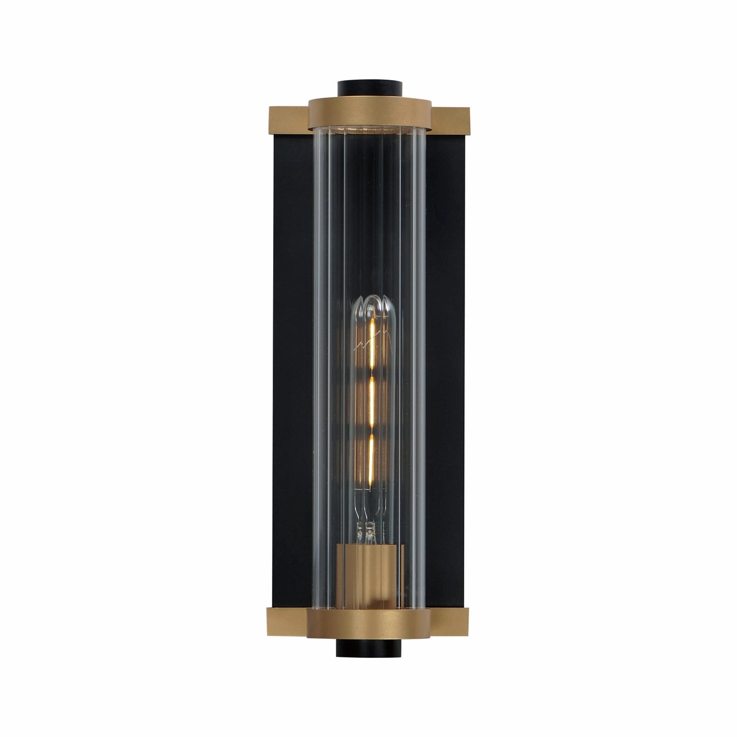 Opulent One Light Outdoor Wall Sconce Black / Antique BrassOutdoor wall sconces with motion sensor