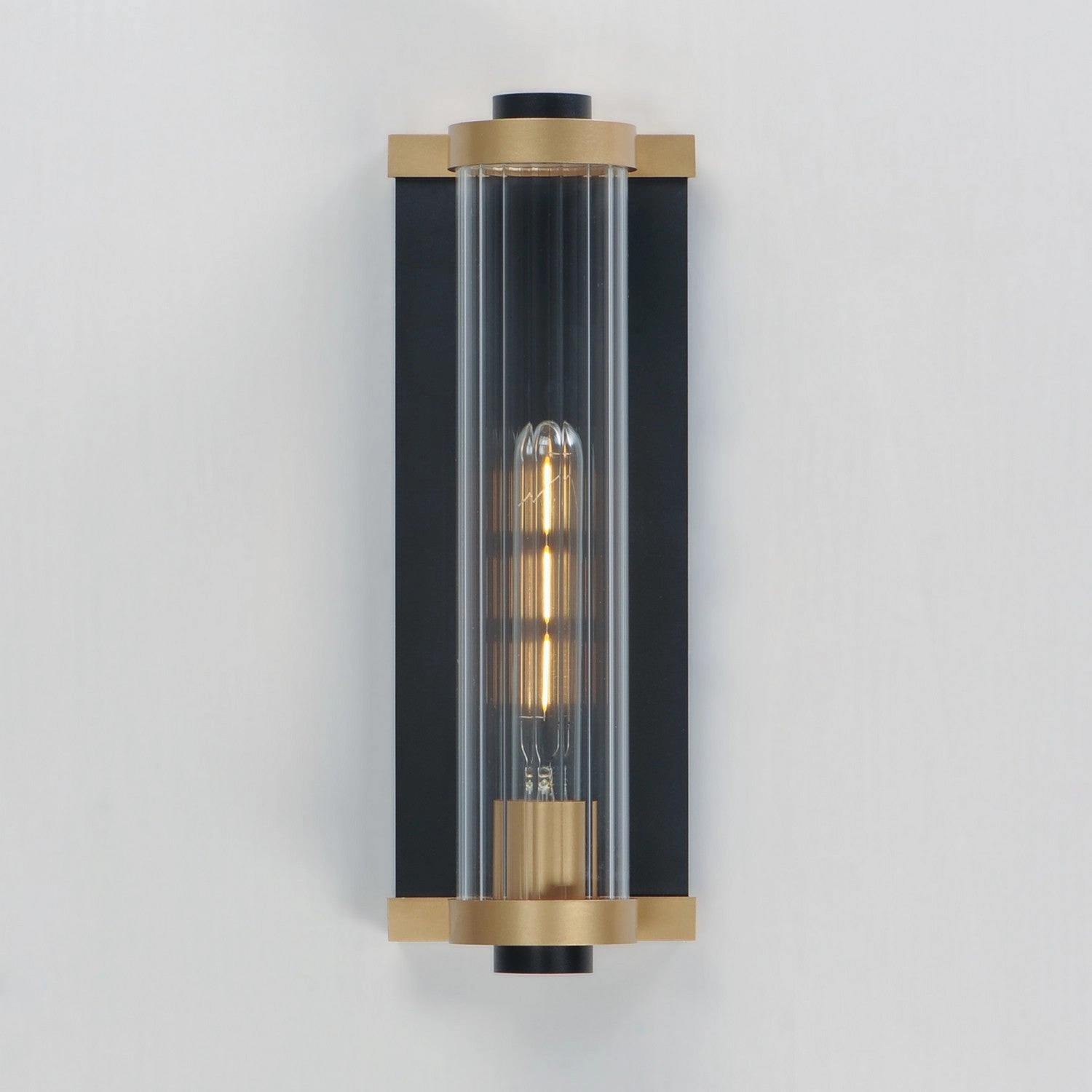 Opulent One Light Outdoor Wall Sconce Black / Antique Brass