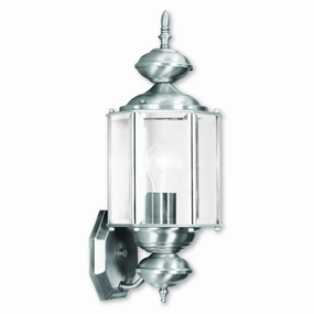Outdoor Basics One Light Outdoor Wall Lantern Brushed NickelOutdoor wall sconces with motion sensor