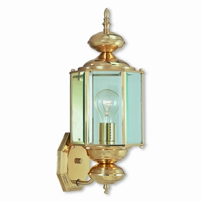 Outdoor Basics One Light Outdoor Wall Lantern Polished BrassOutdoor wall sconces with motion sensor
