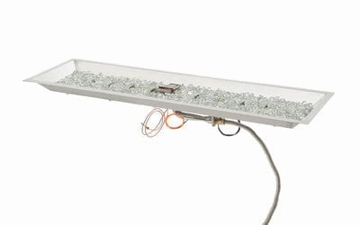 Outdoor GreatRoom 72" Crystal Fire Plus Gas Burner  Manual Ignitionportable outdoor fire pit with lid
