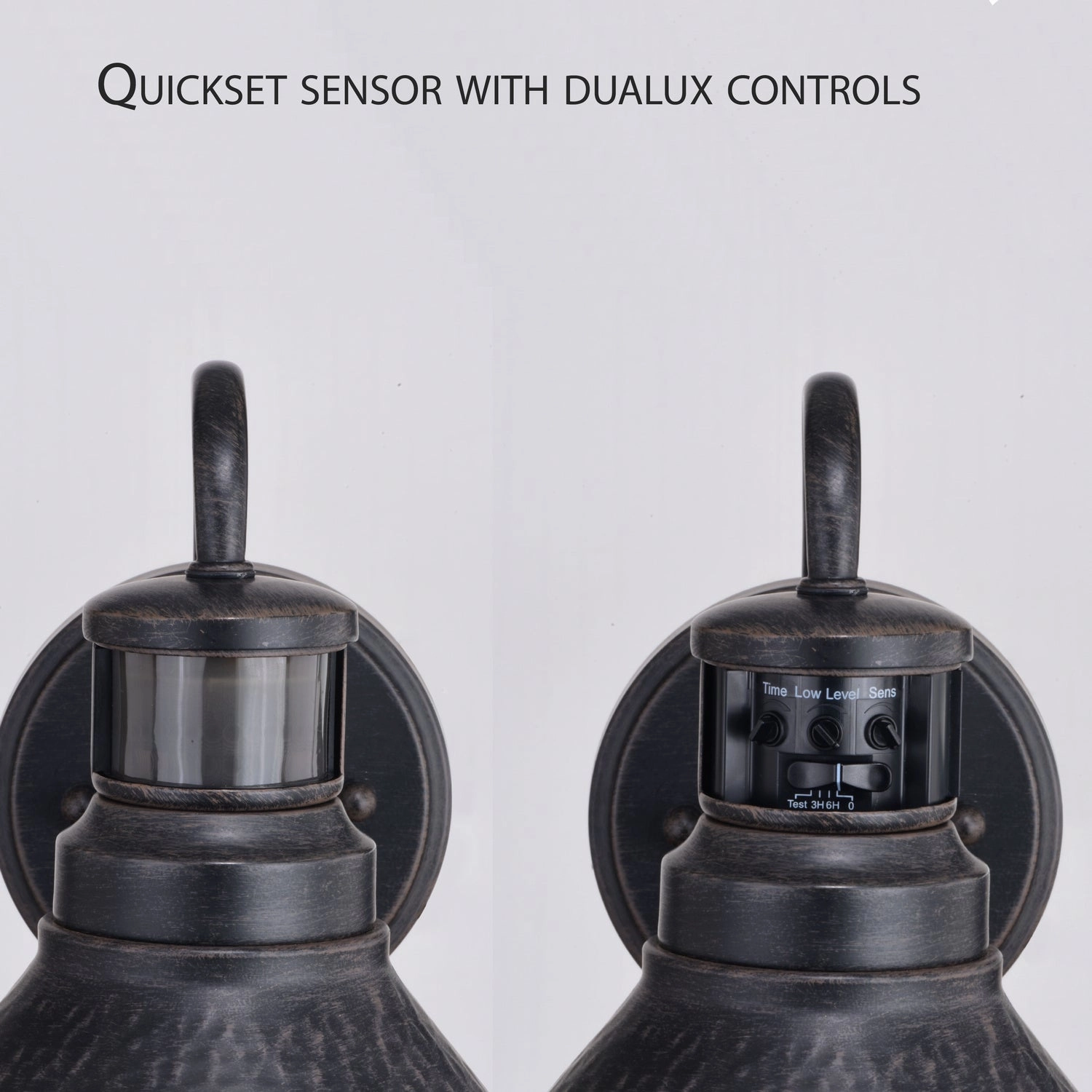 Outland One Light Outdoor Motion Sensor Wall Mount Aged Iron and Light Gold