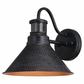 Outland One Light Outdoor Motion Sensor Wall Mount Aged Iron and Light GoldOutdoor wall sconces with motion sensor