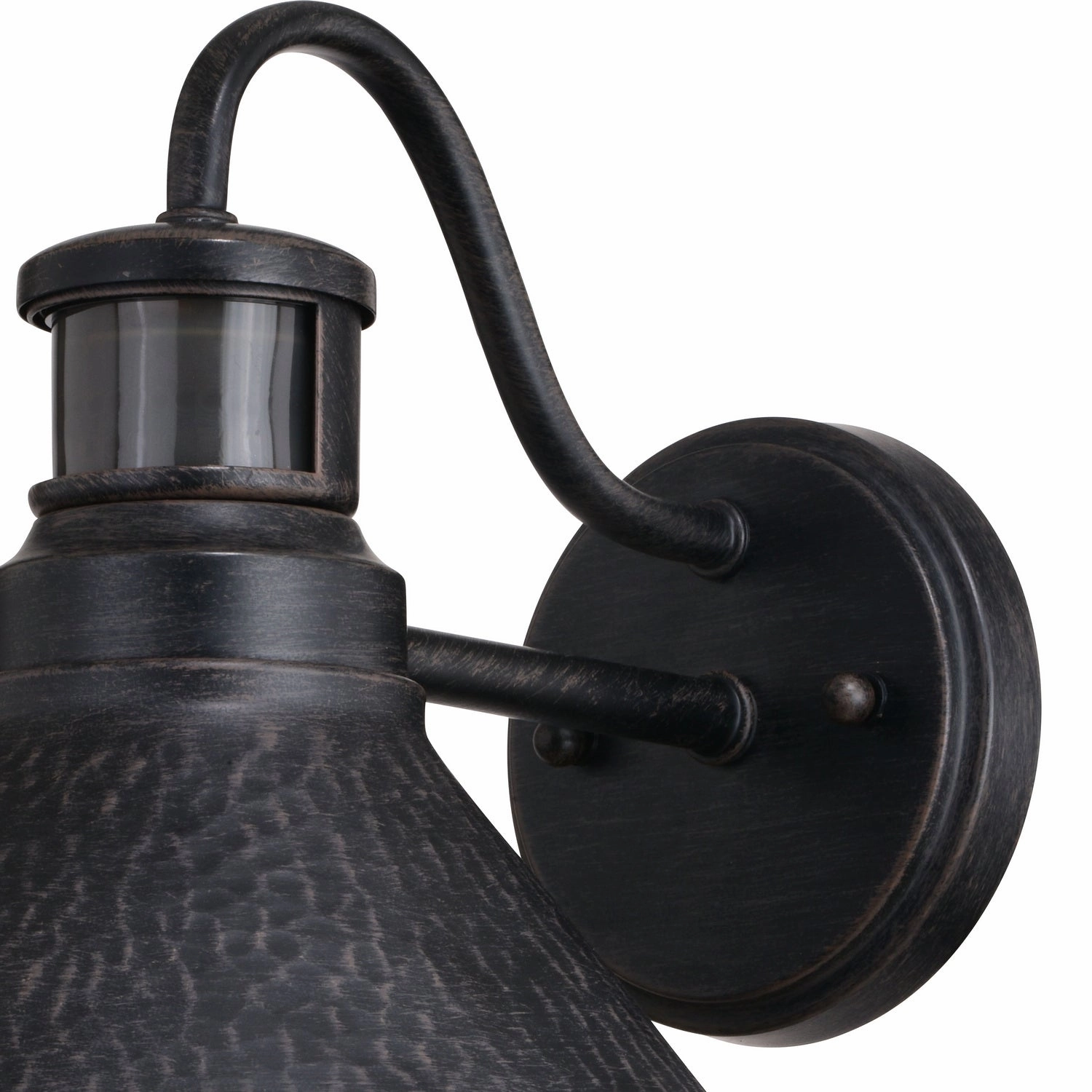 Outland One Light Outdoor Motion Sensor Wall Mount Aged Iron and Light Gold