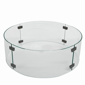 OW Lee 20" Round Fire Pit Glass Guardportable outdoor fire pit with lid
