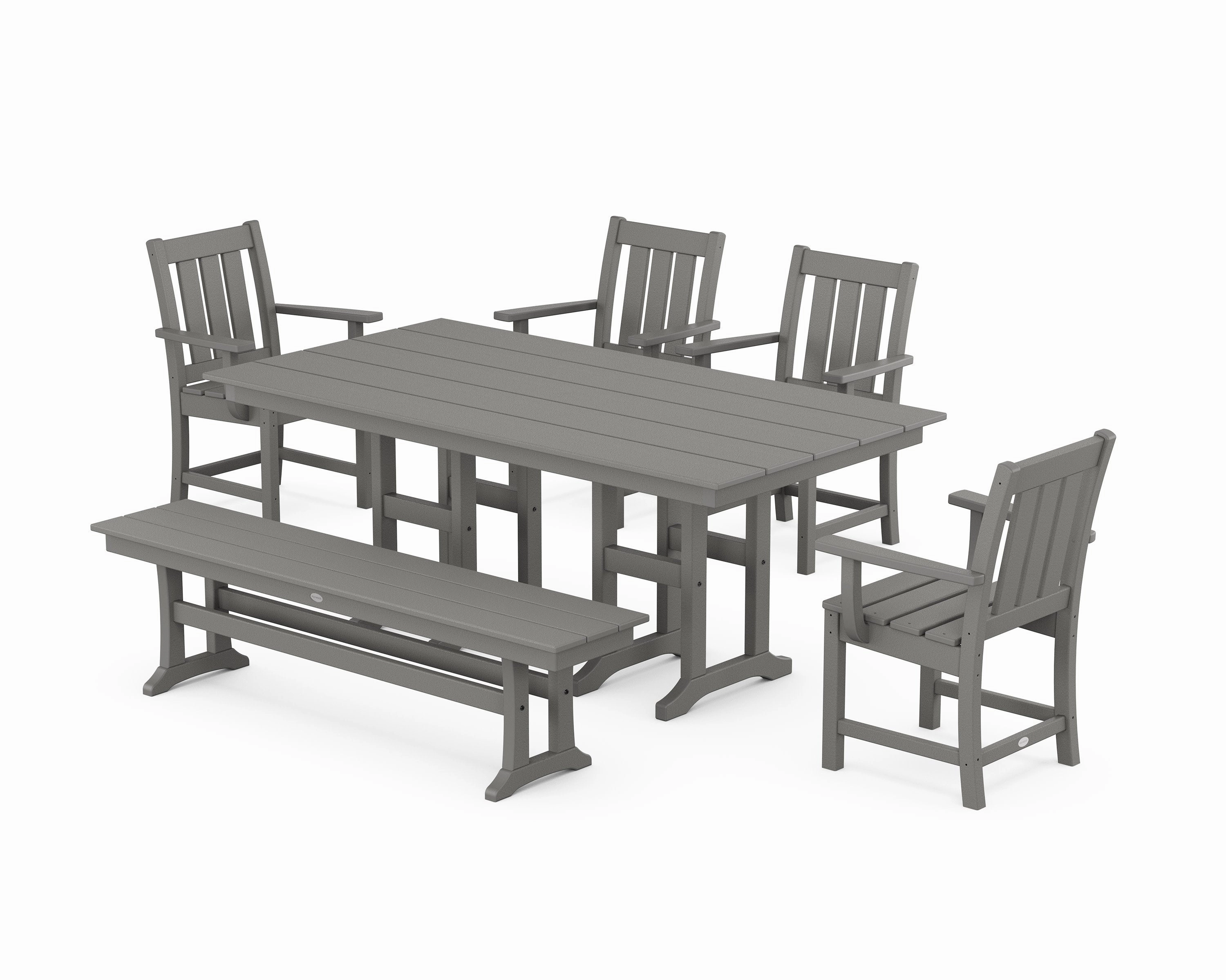 Oxford 6-Piece Farmhouse Dining Set with Benchoutdoor patio furniture set