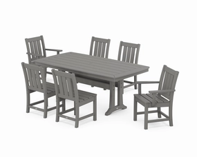 Oxford 7-Piece Dining Set with Trestle Legsoutdoor patio furniture set