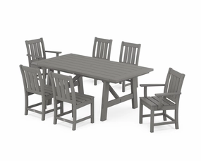 Oxford 7-Piece Rustic Farmhouse Dining Setoutdoor patio furniture set