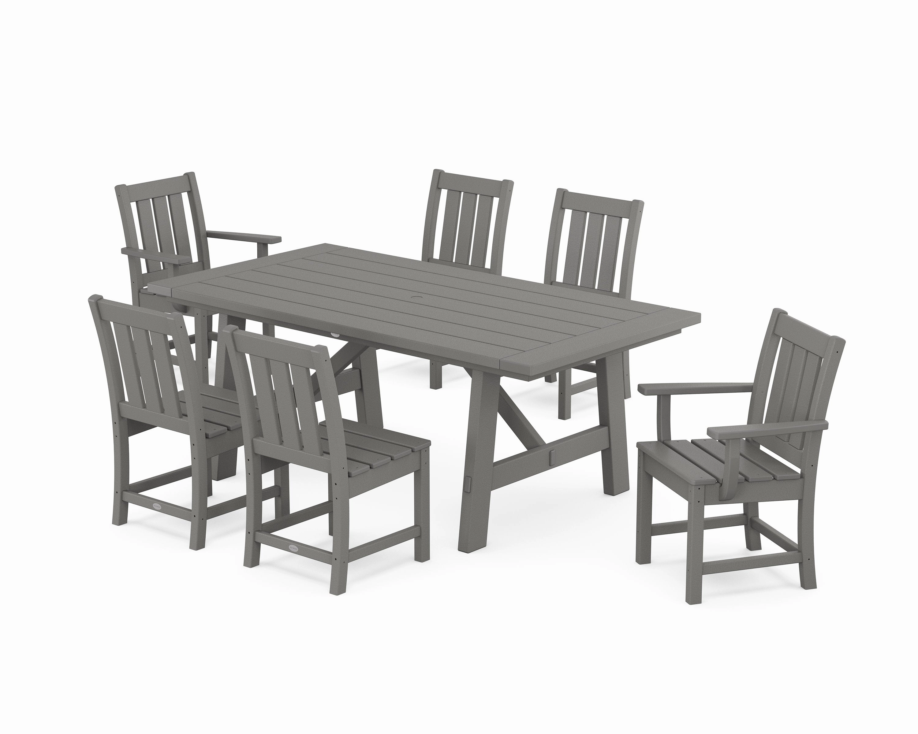 Oxford 7-Piece Rustic Farmhouse Dining Setoutdoor patio furniture set