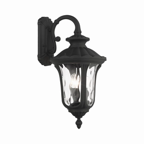 Oxford Three Light Outdoor Wall Lantern Textured BlackOutdoor wall sconces with motion sensor