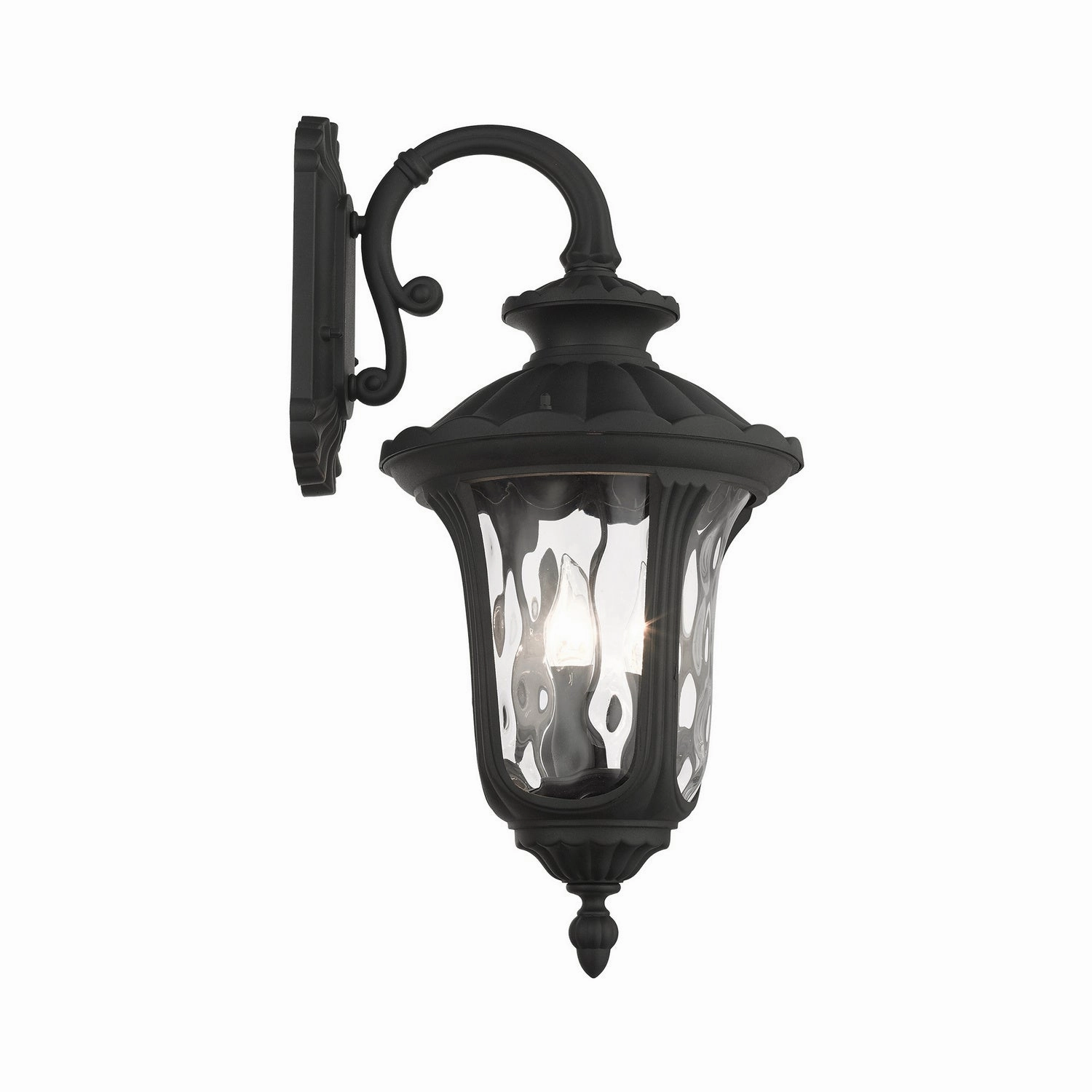 Oxford Three Light Outdoor Wall Lantern Textured Black