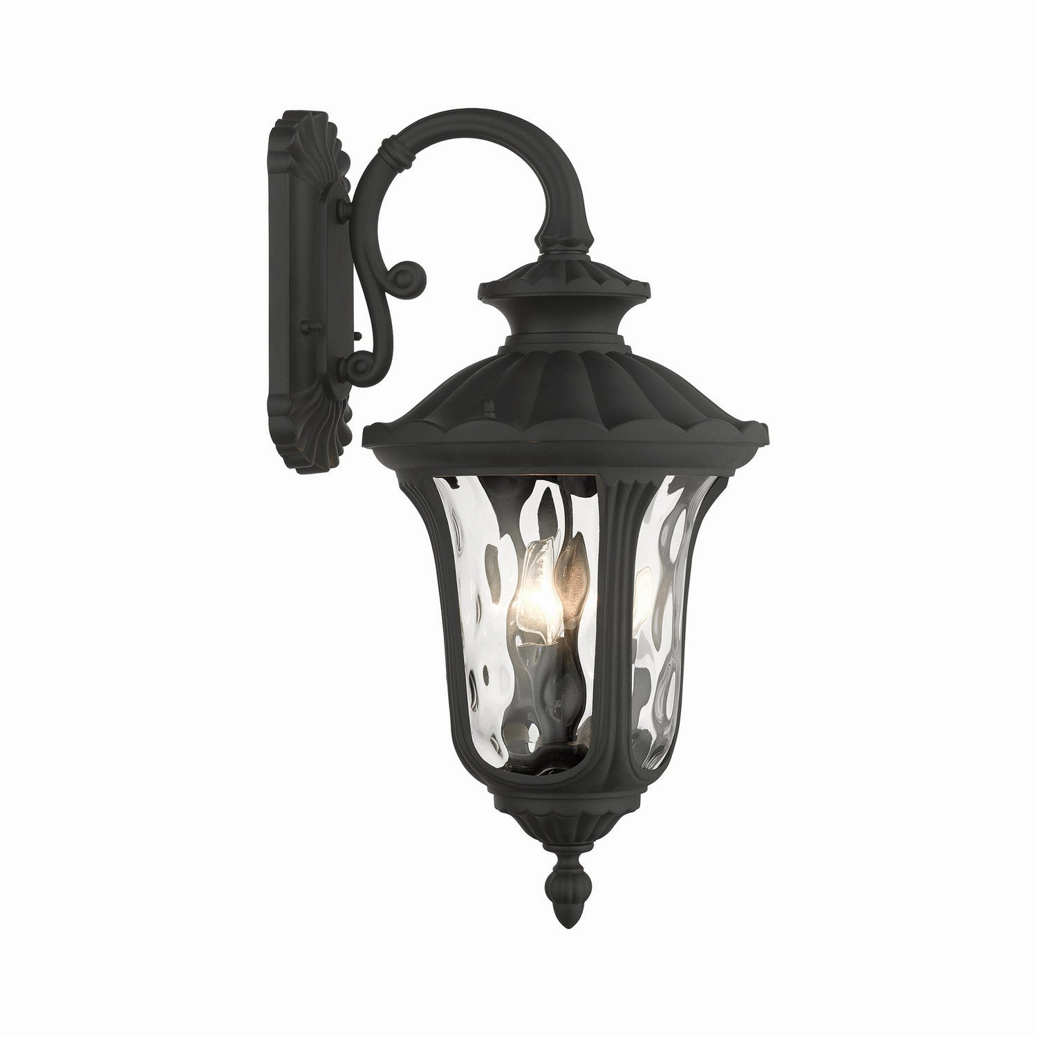 Oxford Three Light Outdoor Wall Lantern Textured Black
