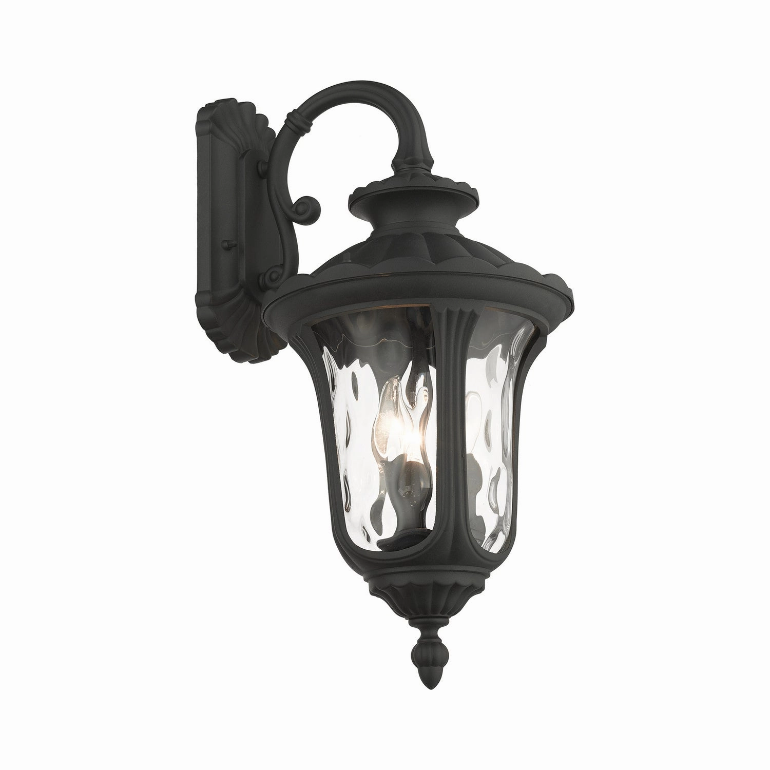 Oxford Three Light Outdoor Wall Lantern Textured Black