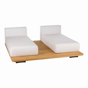 Pal 2 Double Seat Sunbeds - ParallelPatio reclining sun chair